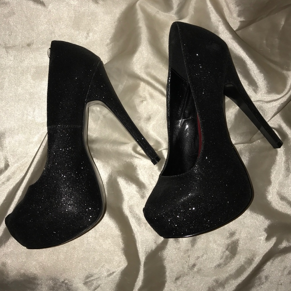 💥Highest Heel❤️ 5.5 in Glitter Back Pump
