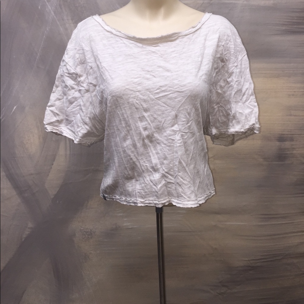 Gray Short Sleeve with Crisscrossing Back