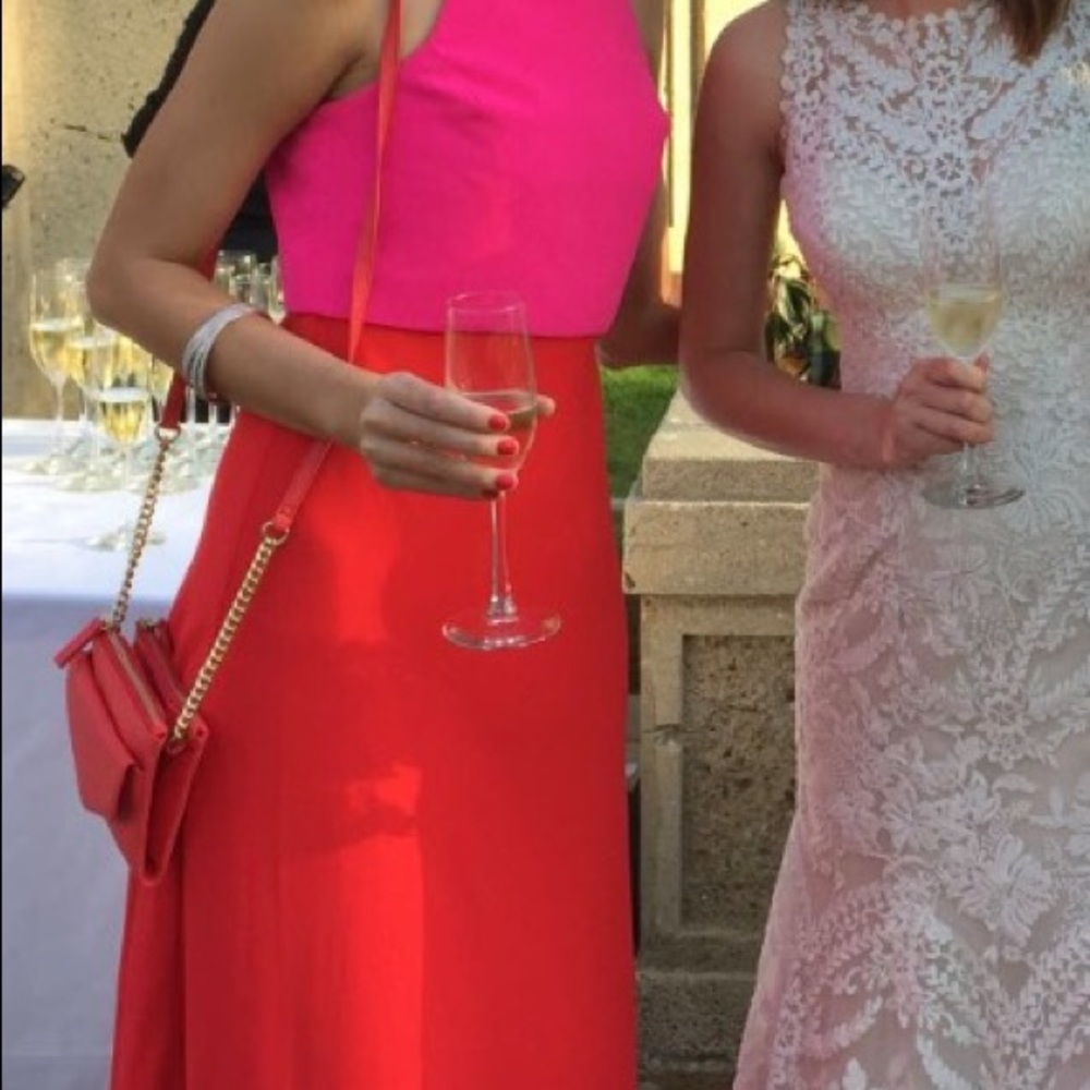 Small bright orange pink accent purse