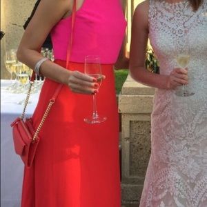 Small bright orange pink accent purse