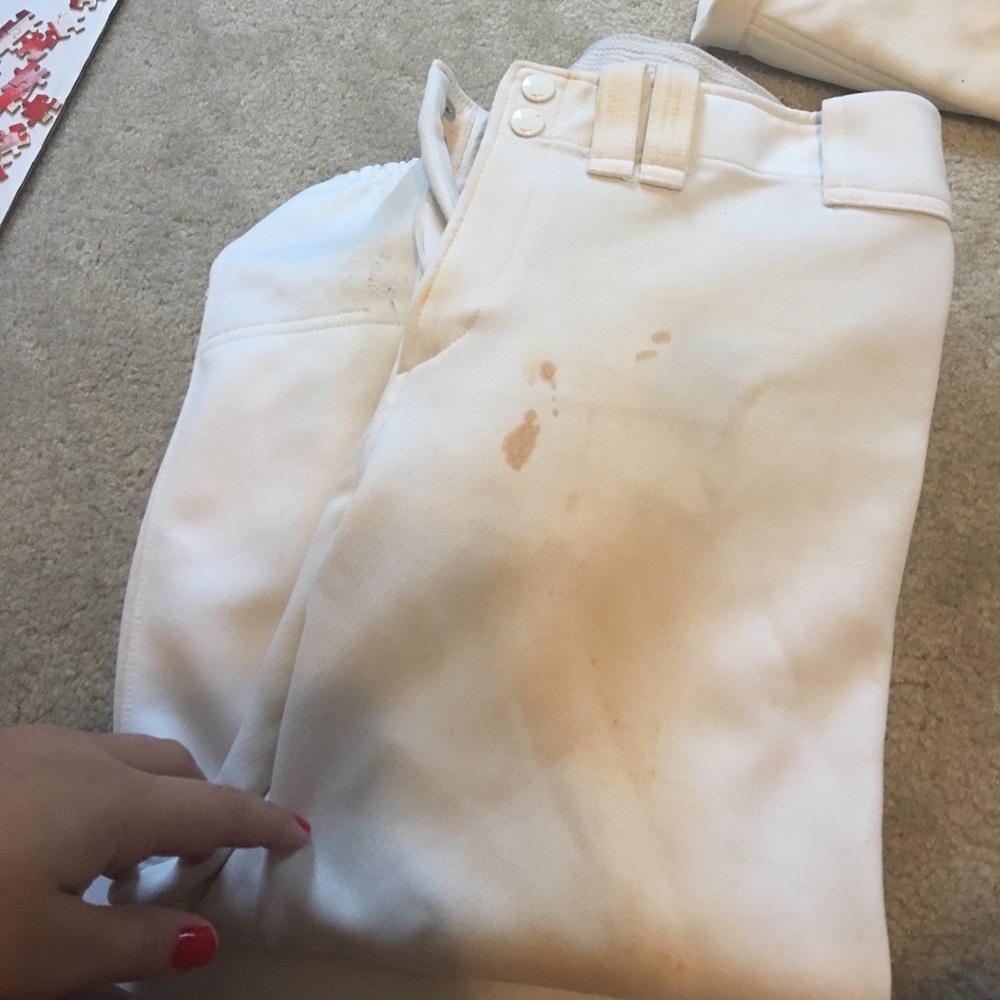 white Mizuno softball pants