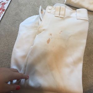 white Mizuno softball pants