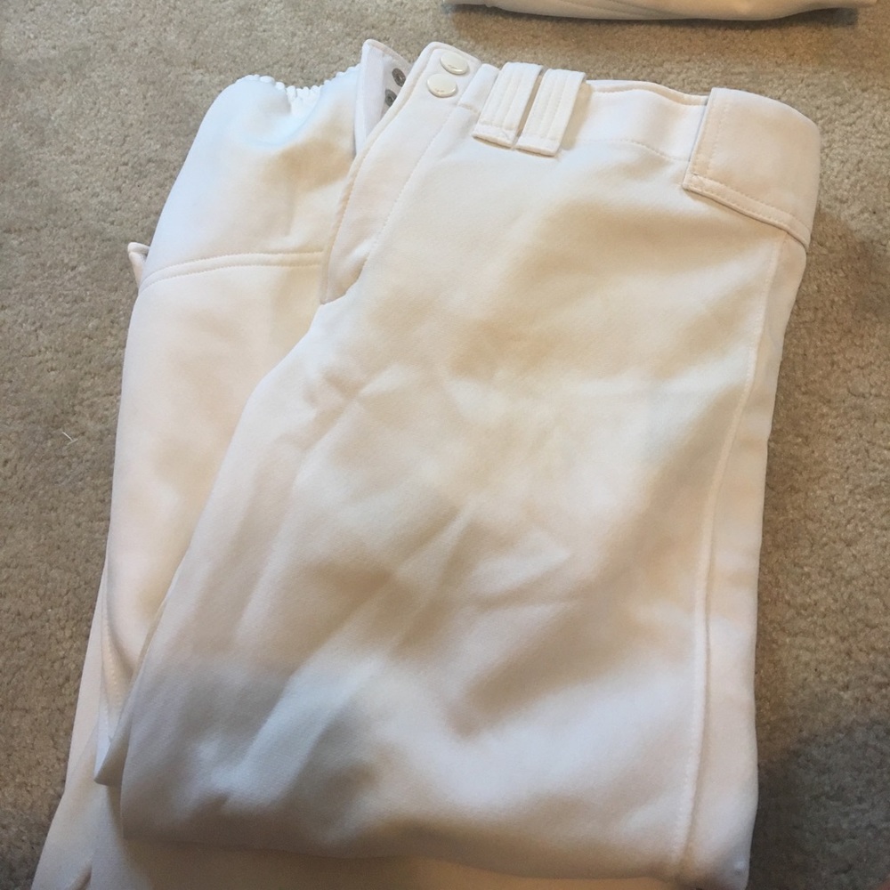 White Mizuno softball pants