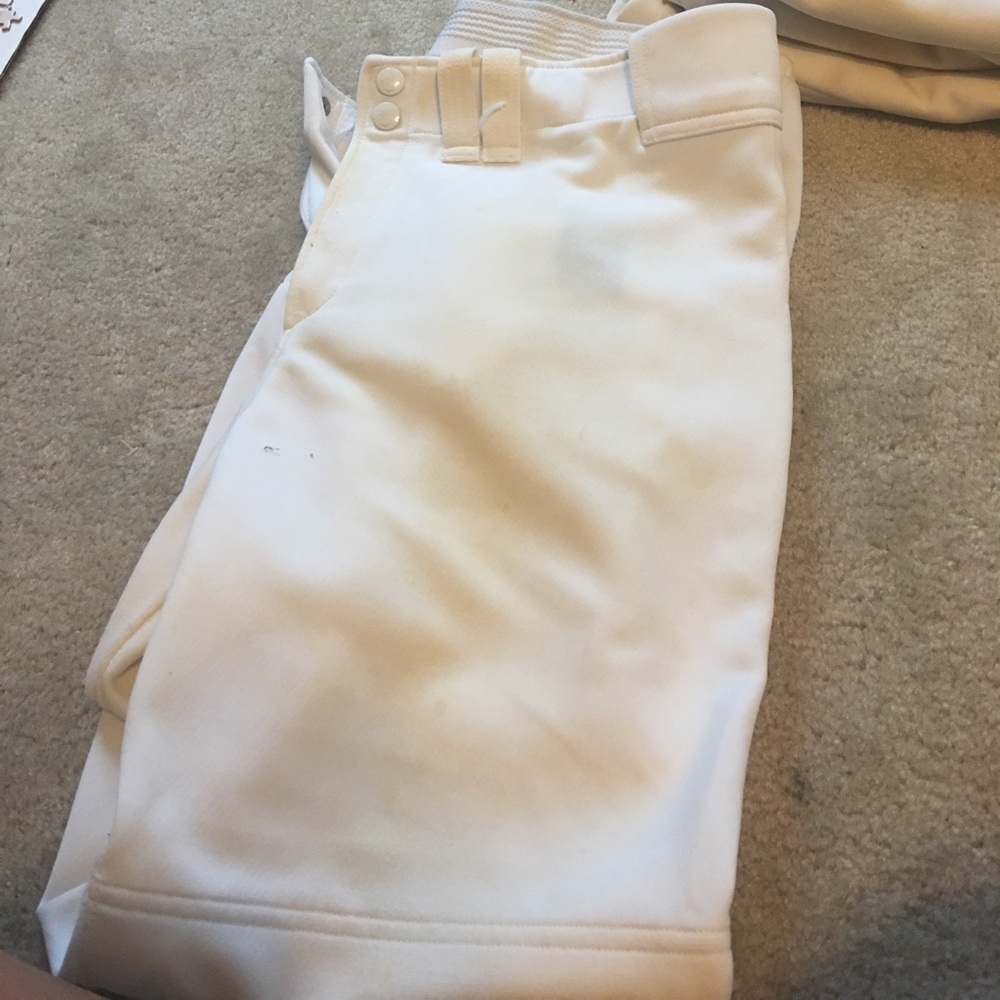 White Mizuno softball pants