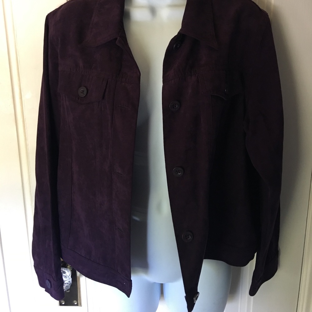 Plum Vintage 90s suede like button down jacket
