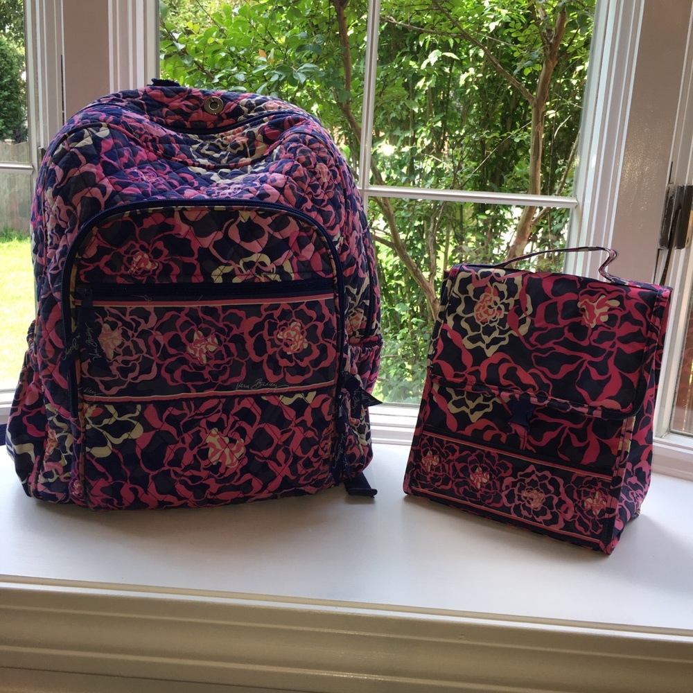 Katalina Pink Vera Bradley backpack & lunch bag