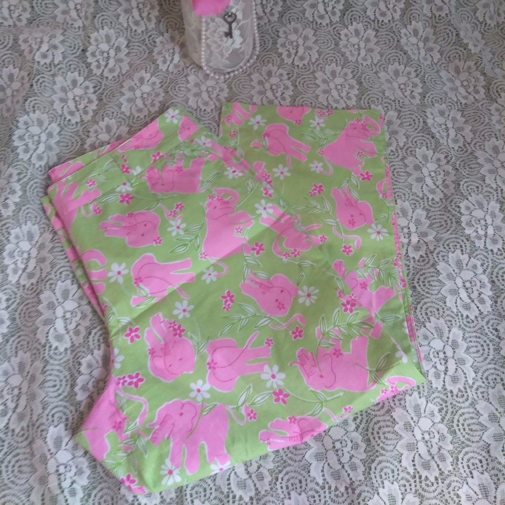 Lilly Pulitzer Elephant Cropped Pants