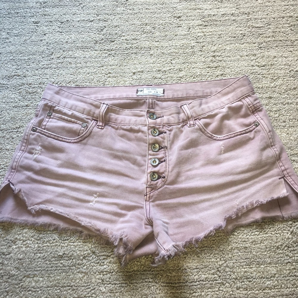New Free People argyle purple colored denim shorts