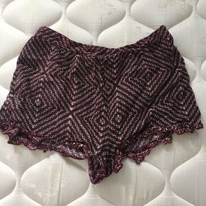 FREE - red patterned soft shorts forever 21