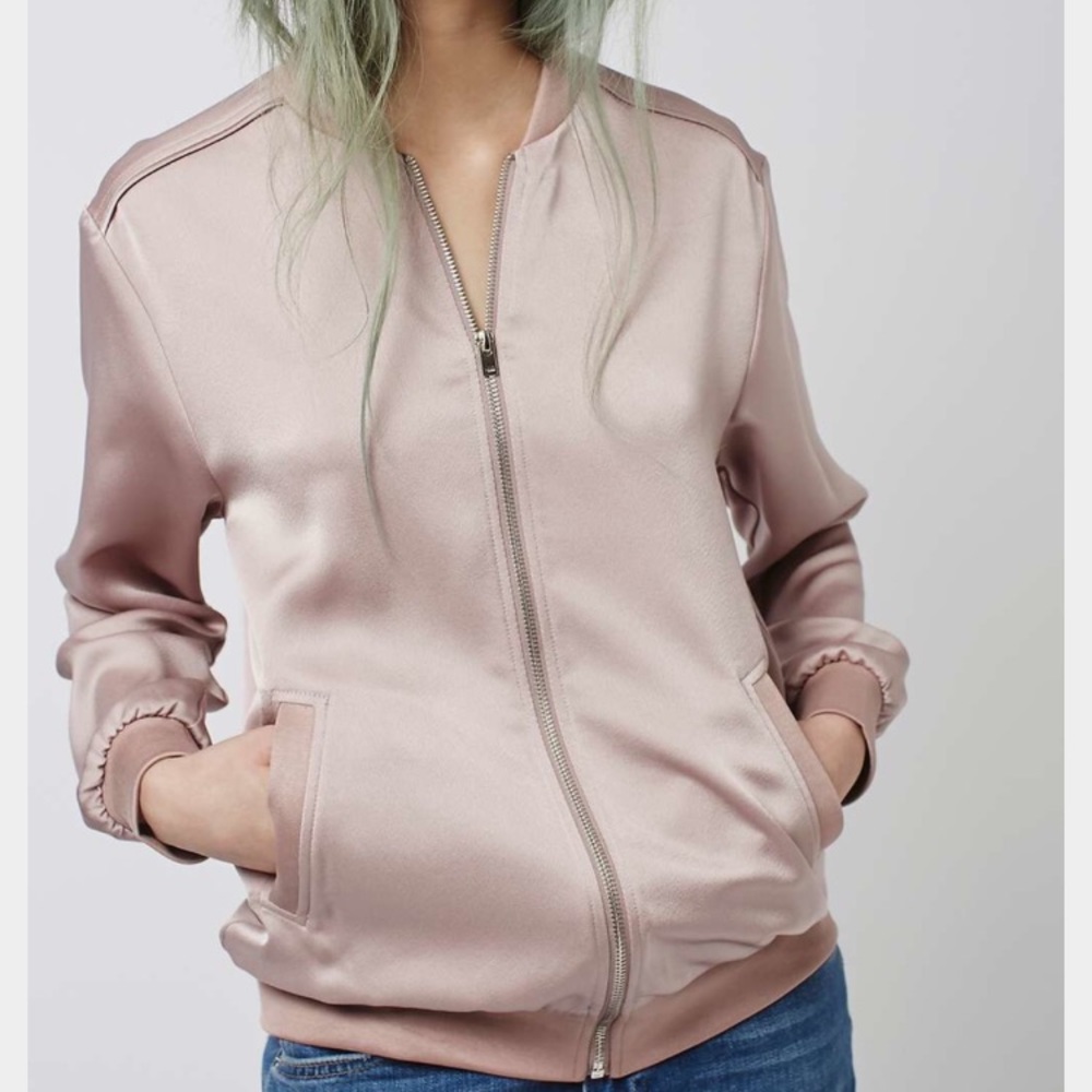 Top shop millennial pink bomber sz 2 price ⬇️