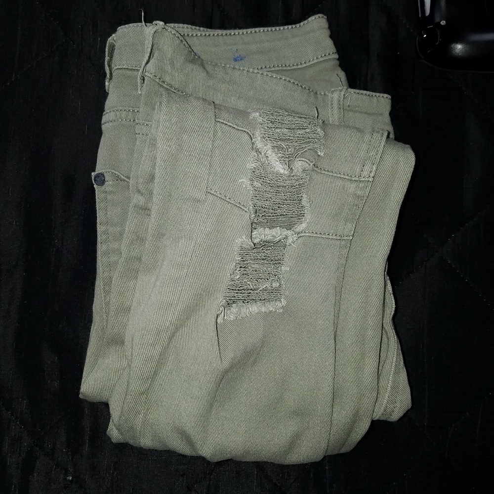 Olive Green DIVIDED Biker Jeans Skinny Jeans