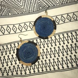 Funky and bold Rwandan reed woven earrings