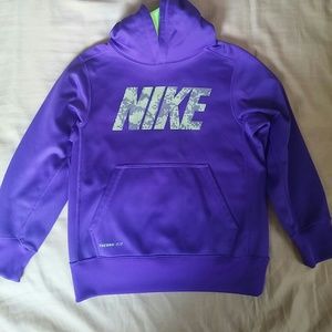 Boys Nike Hoodie - Purple/ Neon Green sz S