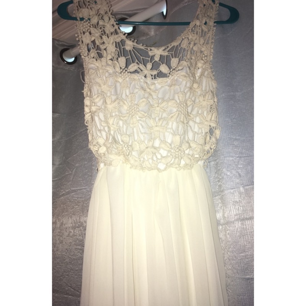 White Dress - Lacey Open Back 👗