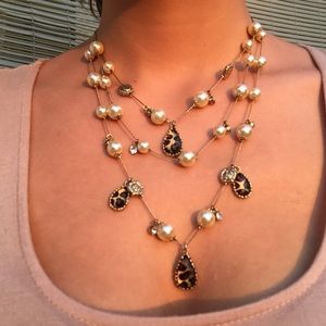 Betsey Johnson three-tier necklace
