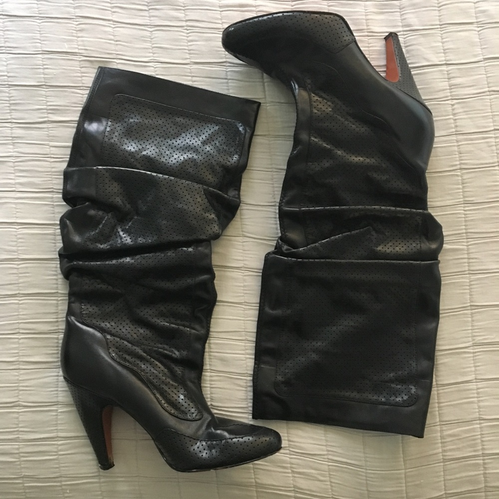 Diesel perforated leather boots