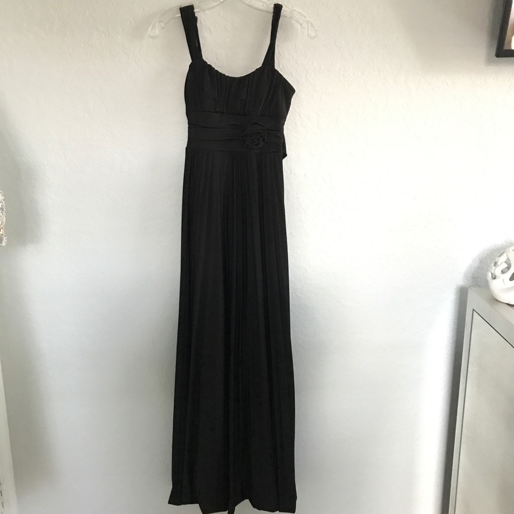 Black maxi dress with rose design