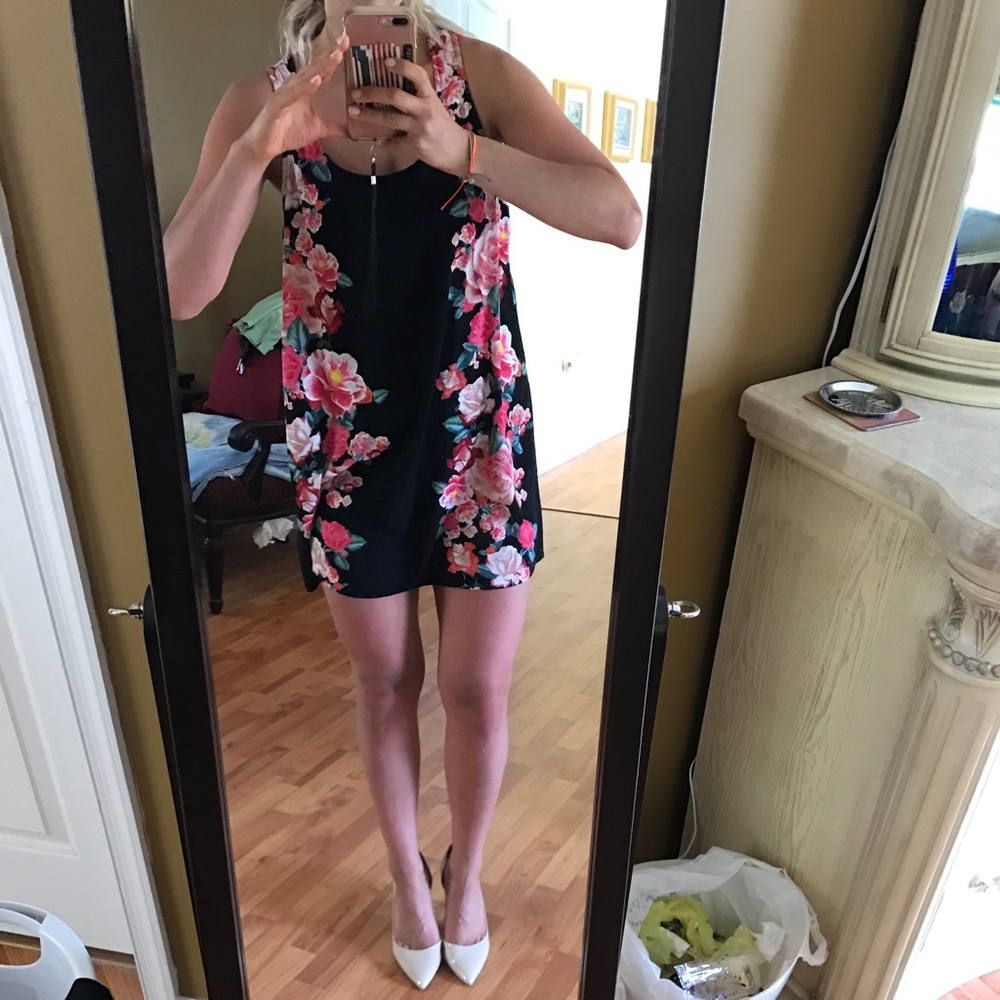 Black floral forever 21 tunic dress