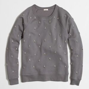 J.Crew jeweled grey sweatshirt