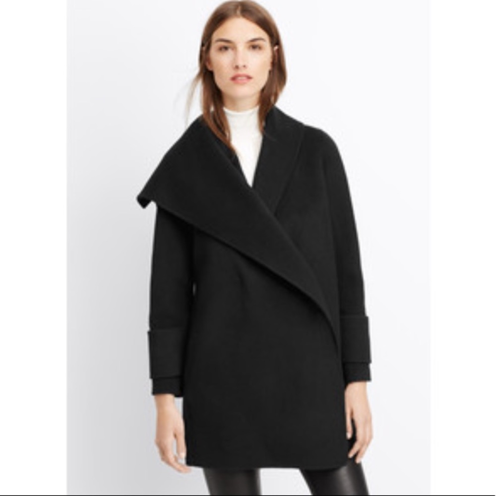 NWT Vince Drape Front Wool Coat
