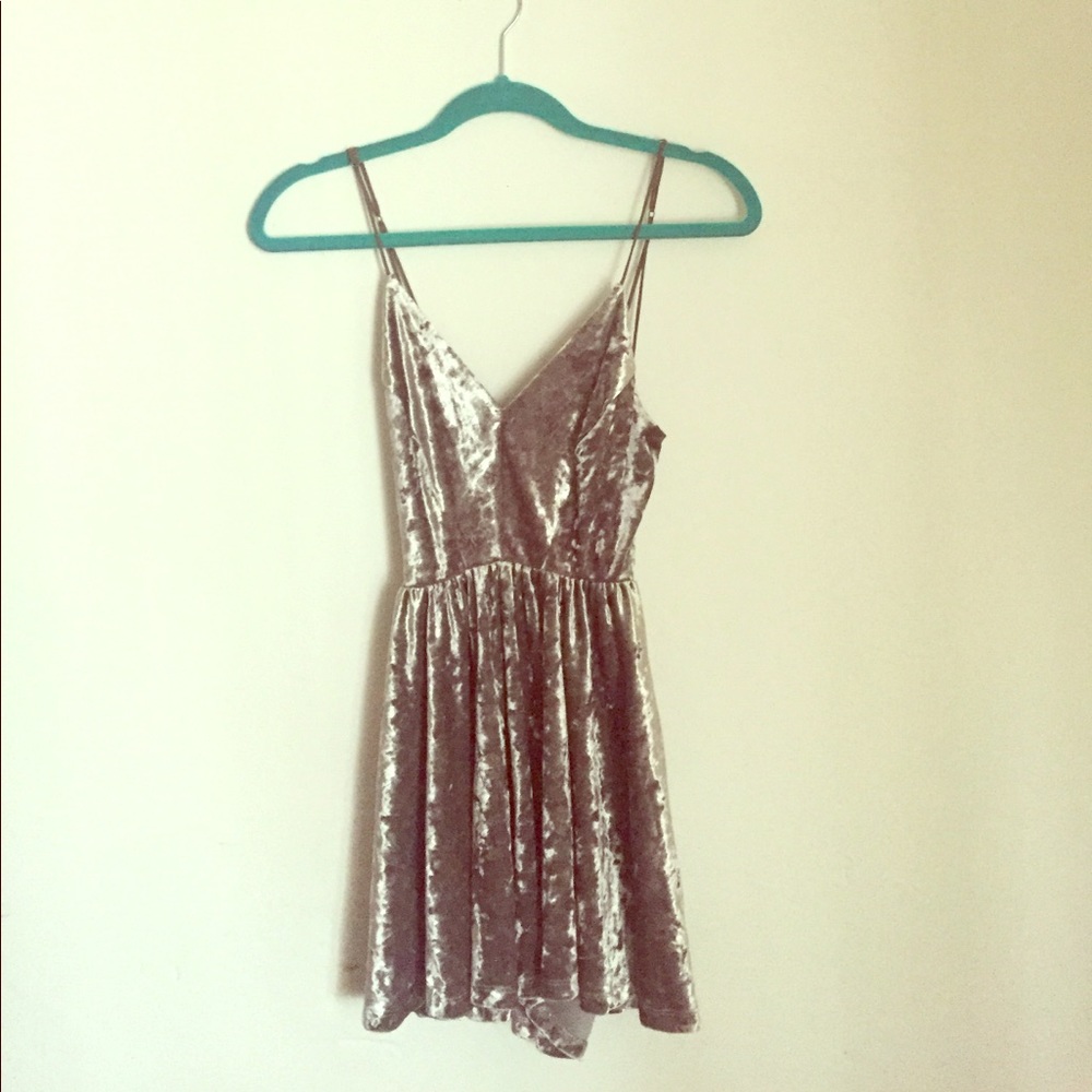 Women's small silver party romper dress