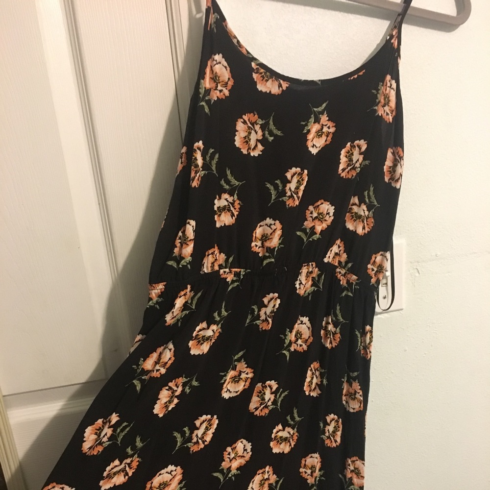 Black floral maxi dress