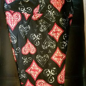 EUC Lularoe OS leggings hard to find playing cards