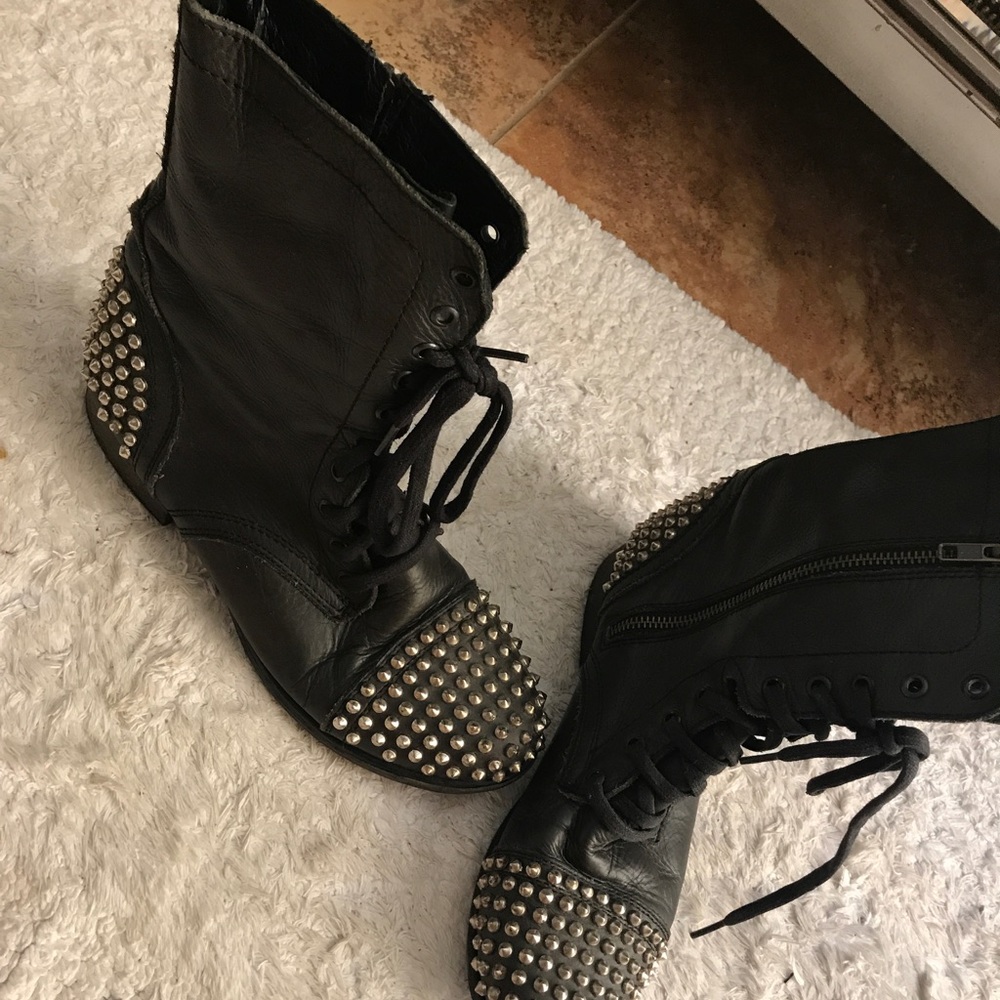 Steve Madden studded combat boots