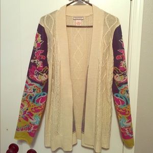 Flying Tomato floral sweater cardigan