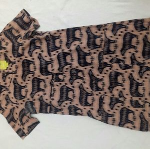 Anthropologie Bear Pattern Shirt Dress