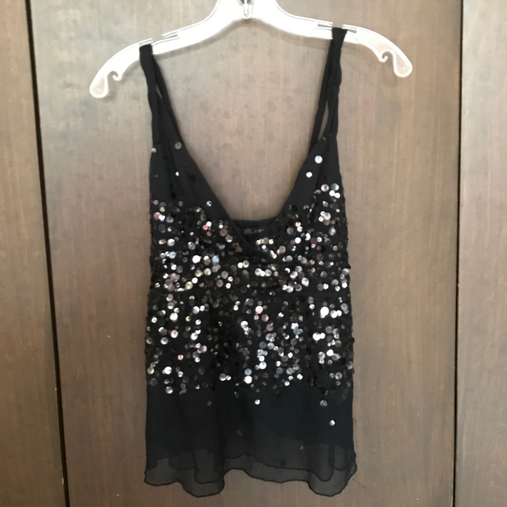 Zara ombré sequenced black top