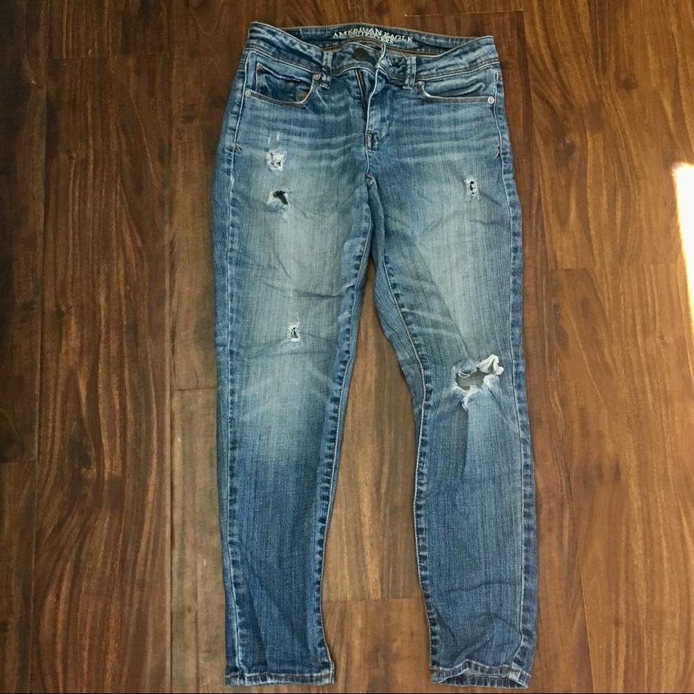 AEO Super Skinny Distressed Jeans