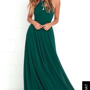 LuLus Mythical Kind Of Love Dark Green Maxi