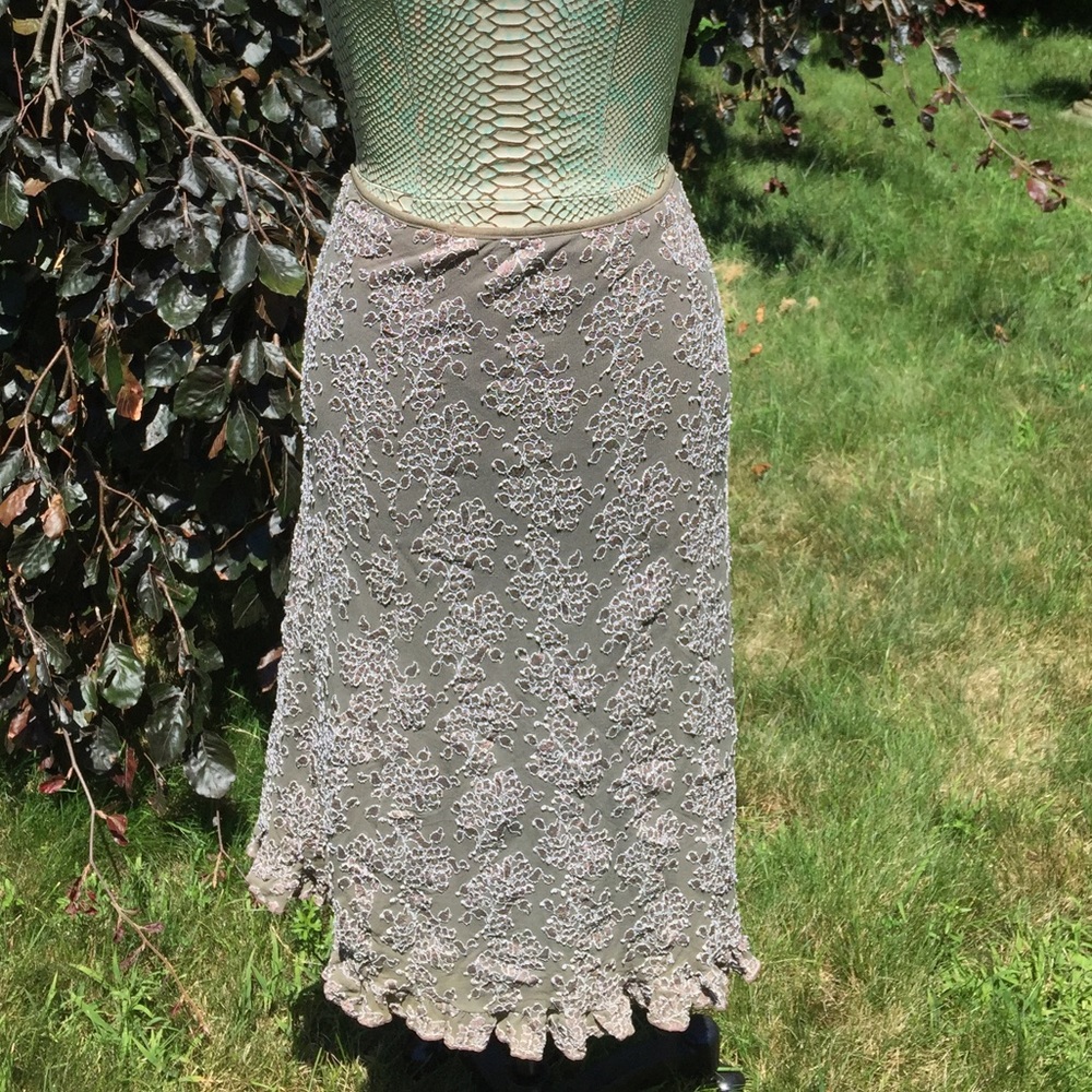 SALE E.A.G. Collection Green Flower Skirt