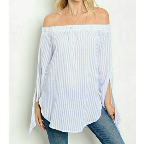 "Timeless" Blue Stripe Cotton top - Picture 4 of 4