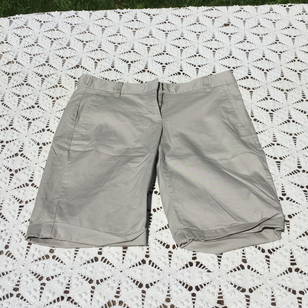 Ann Taylor Mid-Length Gray Khaki Shorts