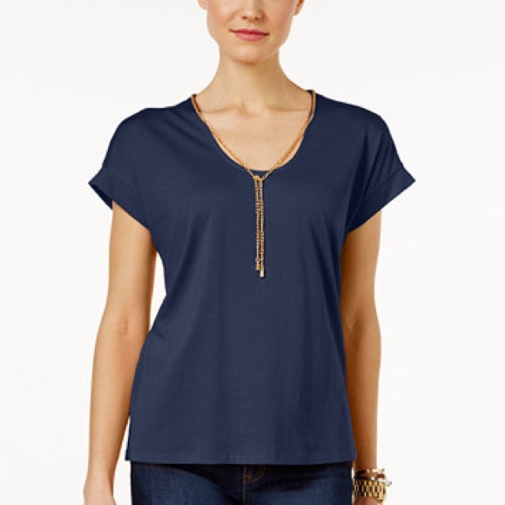 NWT MICHAEL Michael Kors Chain Neck T-Shirt