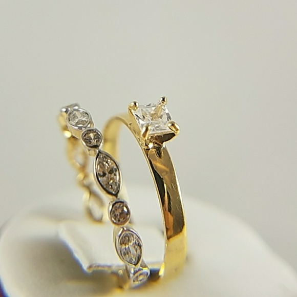 2pc set 14k Yellow Gold 0.25ct Center Stone - Picture 8 of 8