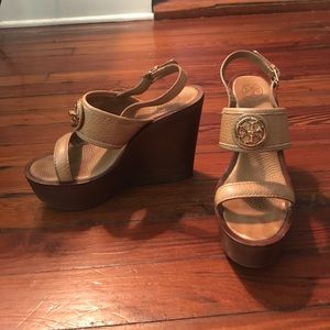 Authentic Tory Burch Camel Wedges