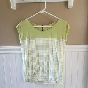 LOFT Striped Zipper Tee