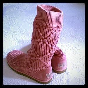 Classic Argyle Knit UGG Boots, Pink