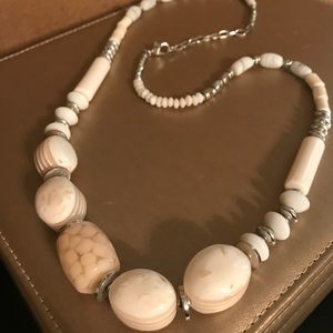 Oversized white statement necklace!