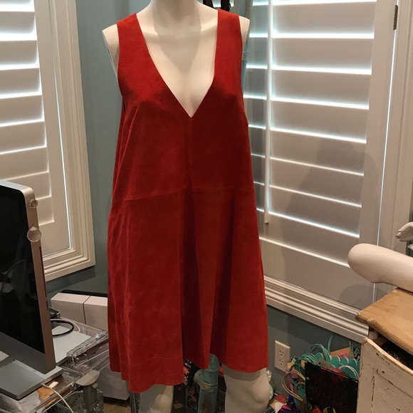 Free People Dresses & Skirts - FREE PEOPLE SUEDE LEATHER DRESS BEAUTIFUL SZ LG