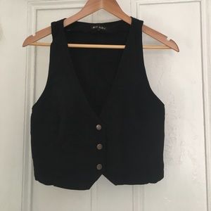 She-Bible Ink Black Denim Vest Sz Small