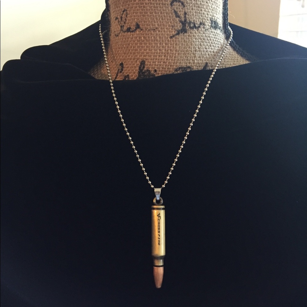 Stainless Steel Bullet 18" Necklace