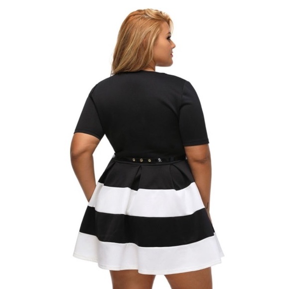 Plus Size Striped Dress - Picture 2 of 2
