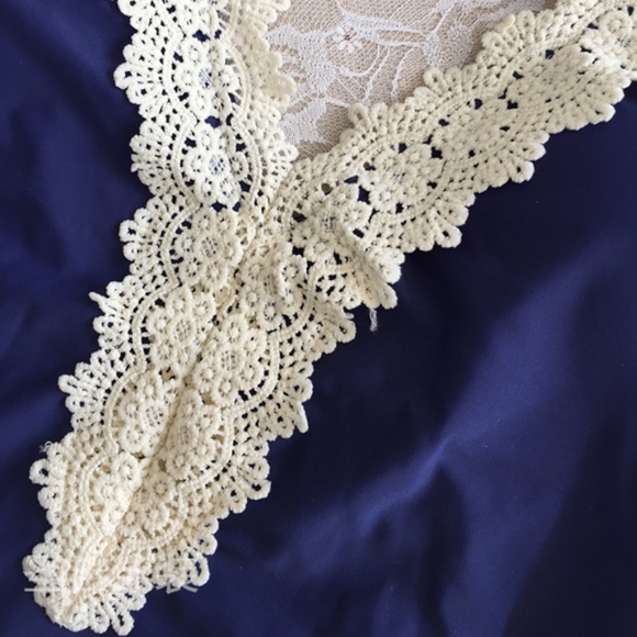 JUST IN Navy Blue and Lace Trim One Piece Swimwear - Picture 2 of 7