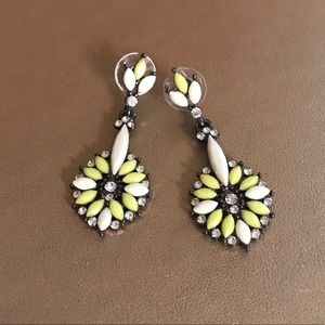 Neon and white statement earrings!