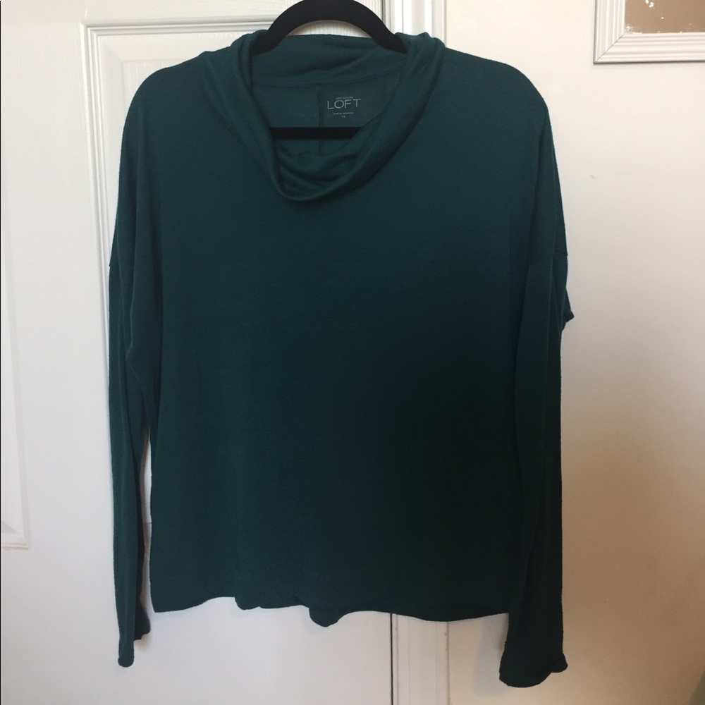 Ann Taylor Loft dark green long sleeve top