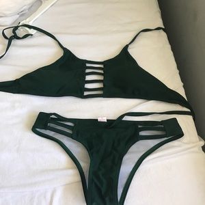Forest Green two piece bathing suit